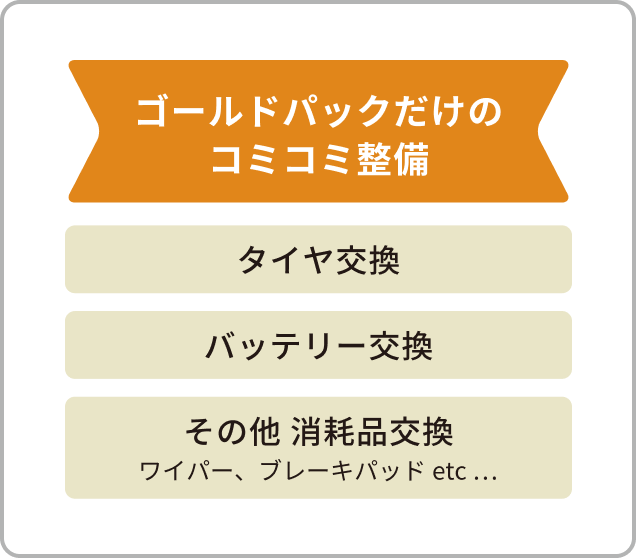 ゴールドパックだけのコミコミ整備